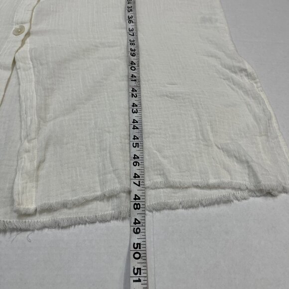 Show Me Your Mumu Coverup Womens S Cream Captain Button Down Gauze Maxi Beachy - Picture 8 of 10